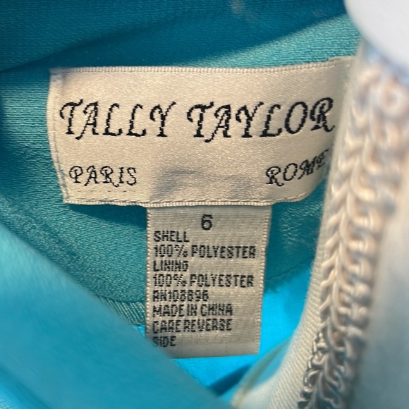 NWT Tally Taylor Paris Rome Fancy Sleeveless Sheath Dress Duster & Brooch Sz 6 - Picture 4 of 6